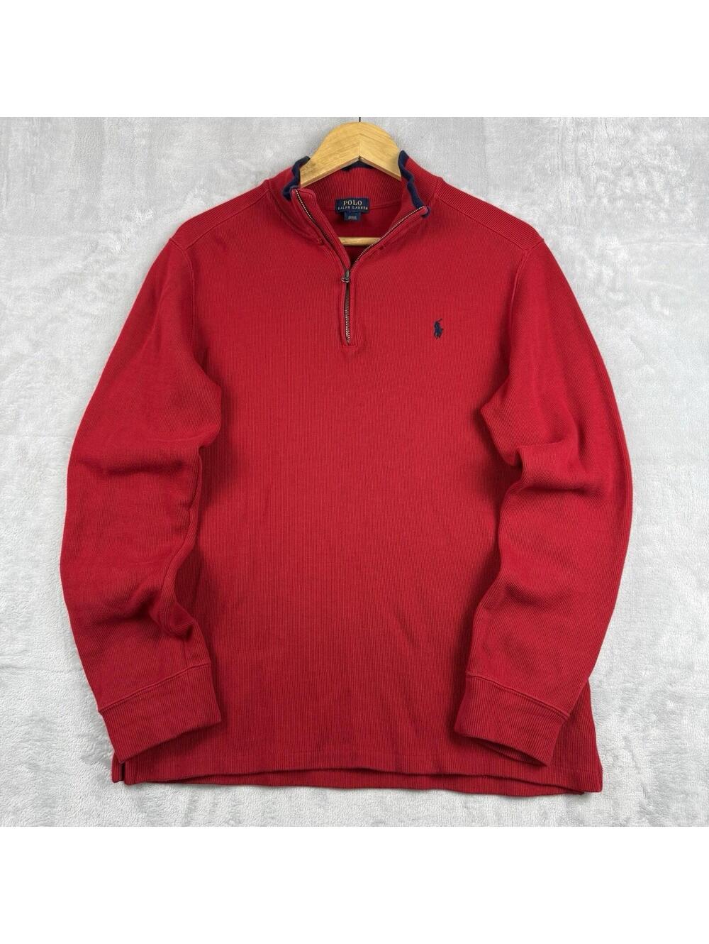 Polo Ralph Lauren Quarter Zip Sweater Red Pony Pullover Men’s S Preppy Knit Golf - Picture 2 of 9